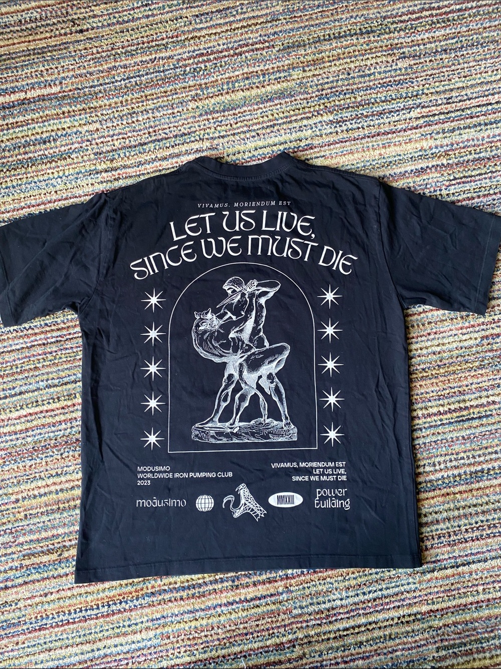 Modusimo Oversized Black Graphic Short-Sleeve Men's Shirt XL